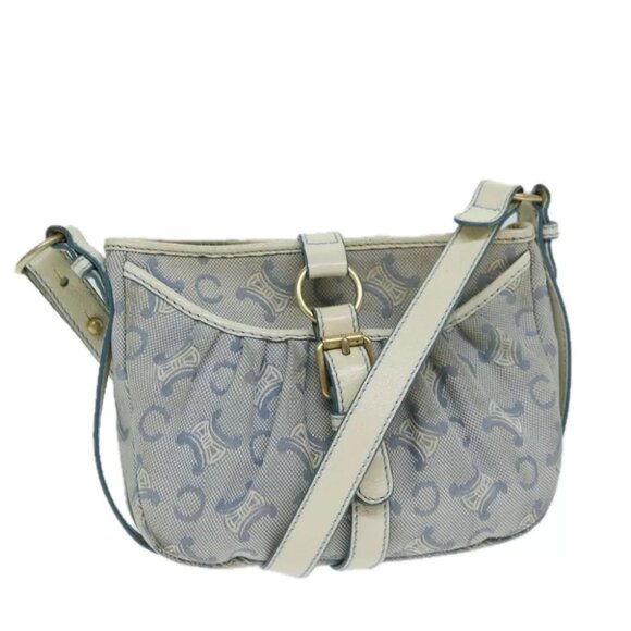CELINE C Macadam Canvas Shoulder Bag Blue - Picture 1 of 16